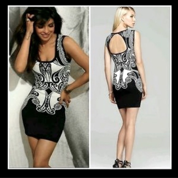 GUESS Patterned Bandage Dress - Small. Like new - Picture 4 of 11